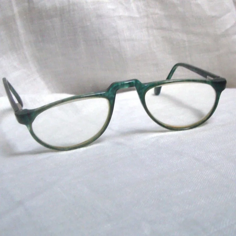 Vintage Ashley Stewart Green Tortoiseshell Half-frame Readers Eyewear